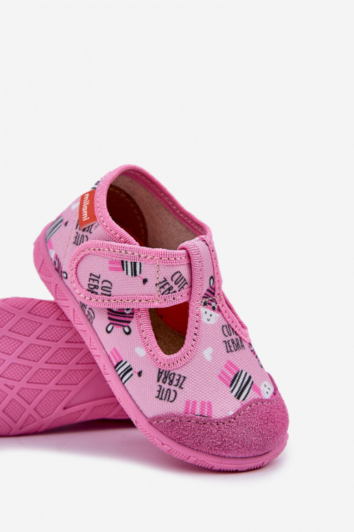 Slippers Milami Kinderen met zelfklevende bevestigingsmiddelen IN Zebry roze Jasimrra Slippers Milami Kinderen met zelfklevende bevestigingsmiddelen IN Zebry roze Jasimrra