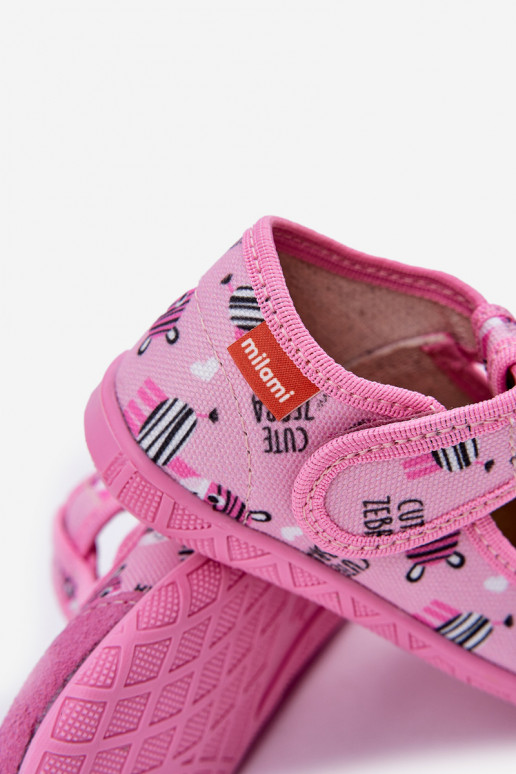 Slippers Milami Kinderen met zelfklevende bevestigingsmiddelen IN Zebry roze Jasimrra Slippers Milami Kinderen met zelfklevende bevestigingsmiddelen IN Zebry roze Jasimrra