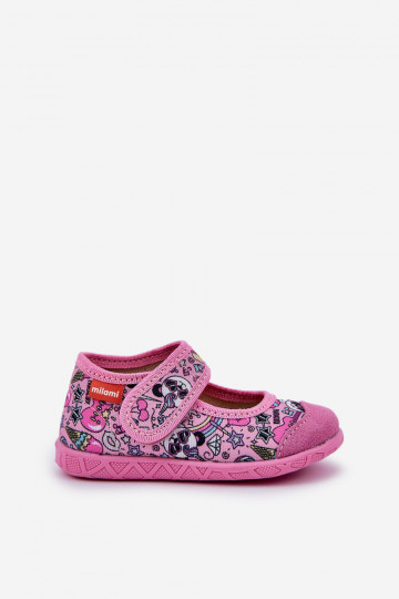 Slippers Milami Kinderen met klittenband IN Panda Bear in roze Esnia 2