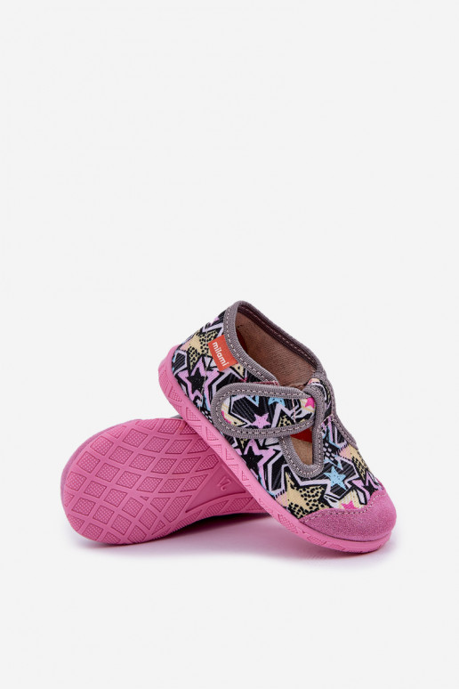 Slippers Milami Kinderen met zelfklevende bevestigingsmiddelen grijs-roze Jasimrra Slippers Milami Kinderen met zelfklevende bevestigingsmiddelen grijs-roze Jasimrra