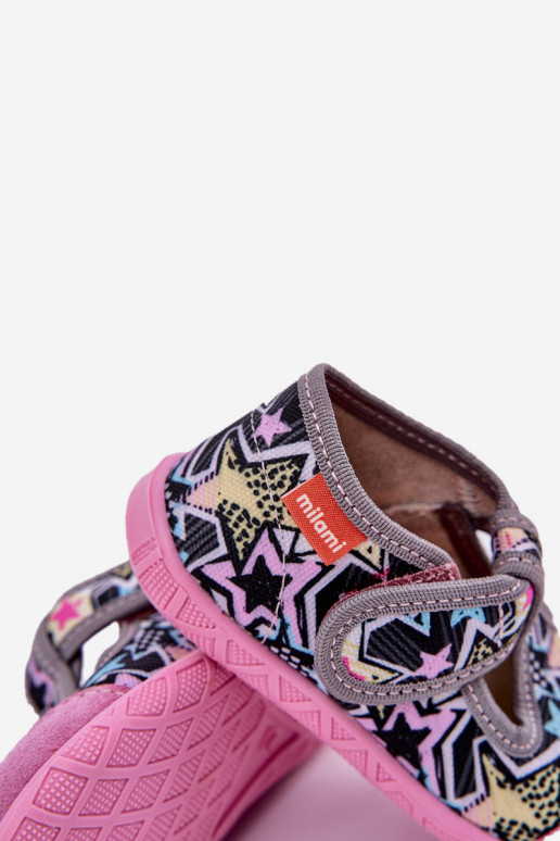 Slippers Milami Kinderen met zelfklevende bevestigingsmiddelen grijs-roze Jasimrra Slippers Milami Kinderen met zelfklevende bevestigingsmiddelen grijs-roze Jasimrra