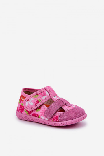 Slippers Milami Kinderen met zelfklevende bevestigingsmiddelen IN Aardbeien roze Reathiana