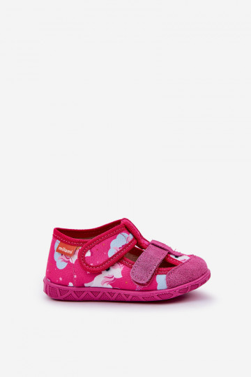 Slippers Milami Kinderen met klittenband IN Eenhoorns in roze Reathiana 2