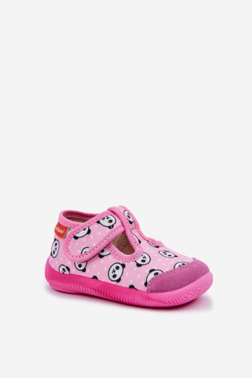 Slippers Milami Kinderen Elastyczne met zelfklevende bevestigingsmiddelen IN Pandabeer roze Ambette
