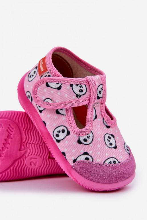 Slippers Milami Kinderen Elastyczne met zelfklevende bevestigingsmiddelen IN Pandabeer roze Ambette