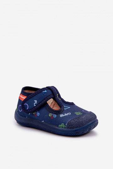 Slippers Milami Kinderen Elastyczne met zelfklevende bevestigingsmiddelen donkerblauIn Ambette