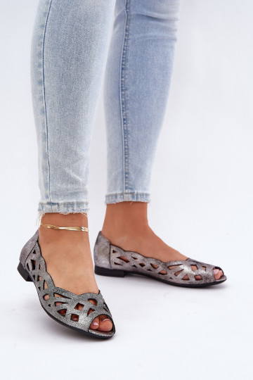 OpengeInerkte ballerinas Z Odkrytymi Palcami zilvere kleur Calgis 2