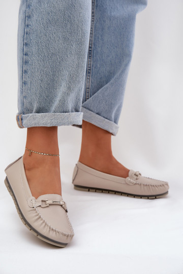 gelijk aan Leer Mocassins met ornamenten S.Barski LR51-547 beige 2