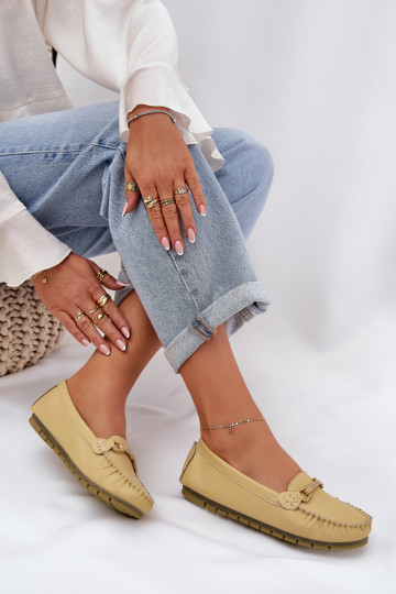 gelijk aan Leer Mocassins met ornamenten S.Barski LR51-547 geel