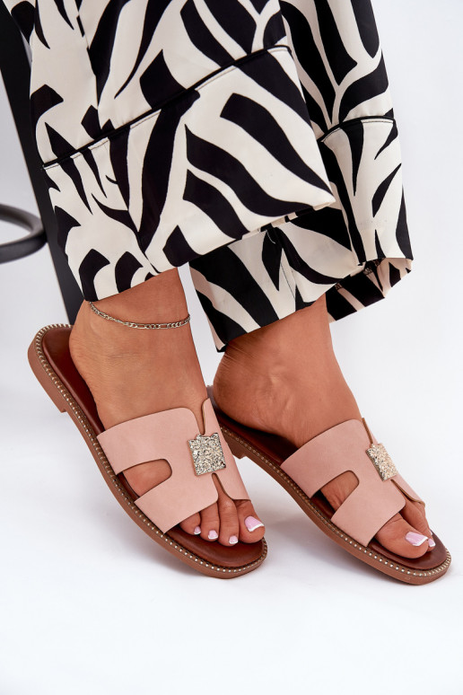 gelijk aan Slippers Met uitsparingen En Decoratie roze Bohalis