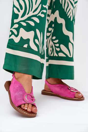 Gelijke sandalen met ornamenten in roze kleur Haliones