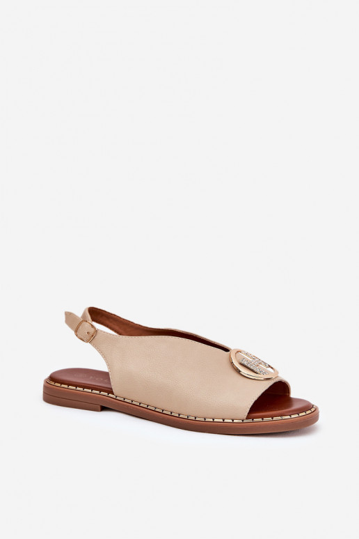 gelijk aan Elegante stijl sandalen met ornamenten beige Iseliria gelijk aan Elegante stijl sandalen met ornamenten beige Iseliria