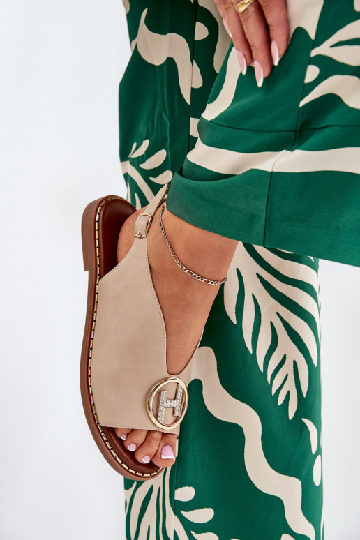 gelijk aan Elegante stijl sandalen met ornamenten beige Iseliria gelijk aan Elegante stijl sandalen met ornamenten beige Iseliria