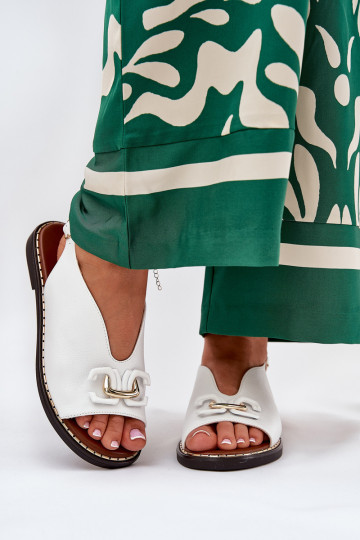 Sandalen met brede hakken en ornamenten van eco-leer in witte kleur Tillireta 2