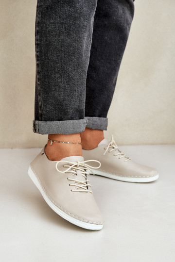 Veterschoenen Z Opturalnej Skóry D&A LR51-645 beige 2