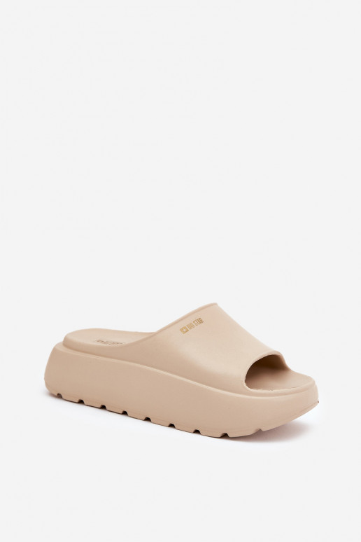 LichtgeInicht pantoffels Damespantoffels met platform Big Star RR274A569 beige