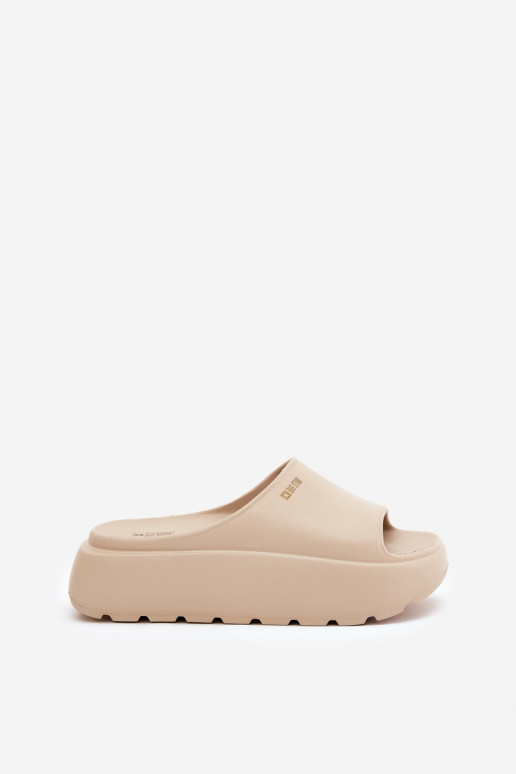 LichtgeInicht pantoffels Damespantoffels met platform Big Star RR274A569 beige