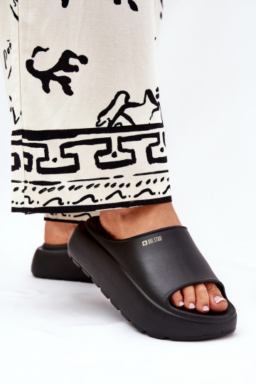 Lichte slippers Vrouwen slippers met platform Big Star RR274A567 zwarte kleur 2