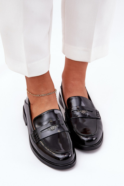 Elegante stijl Gelakte mocassins Dames Z Opturalnej Skóry Vinceza 18100 zInart