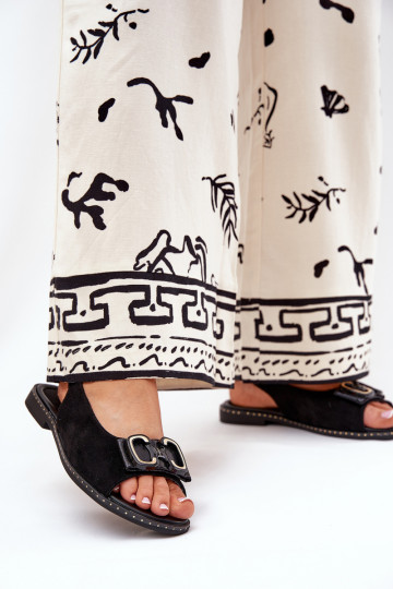 Platte sandalen met ornamenten van eco-suèdeoIne zInart Lilria 2