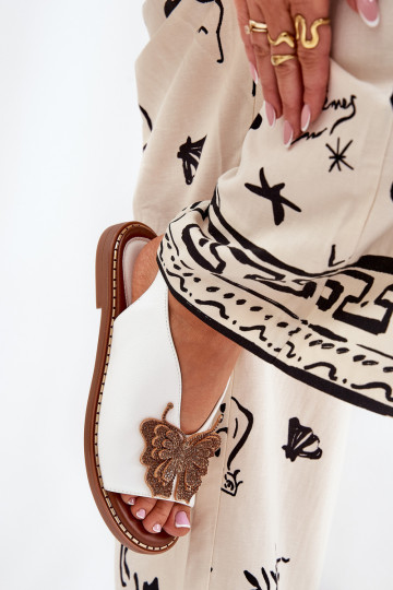 Dames sandalen met brede hakken met ornamenten Initte kleur Setorina 2