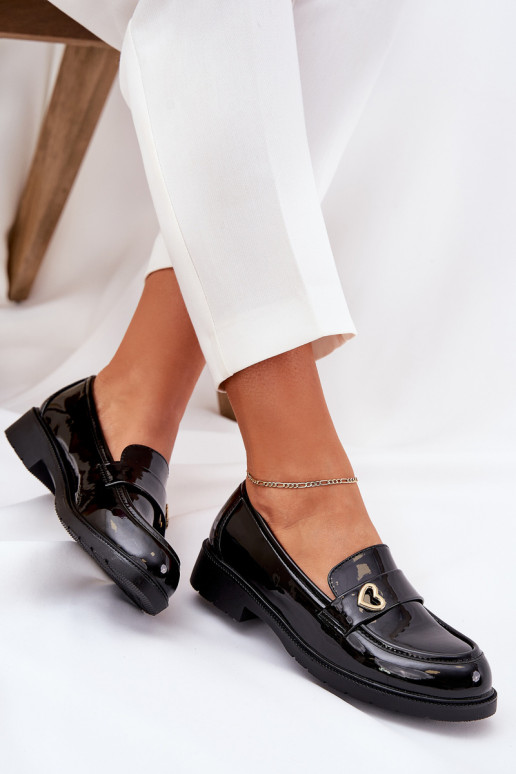 Gelakte mocassins Dames Met hart S.Barski HY51-379 zInart