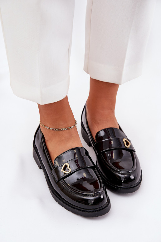 Gelakte mocassins Dames Met hart S.Barski HY51-379 zInart