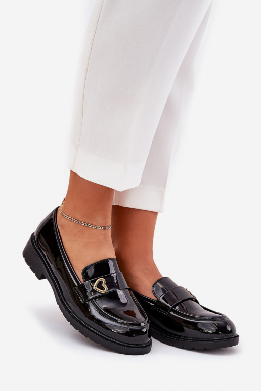 Gelakte mocassins Dames Met hart S.Barski HY51-379 zInart