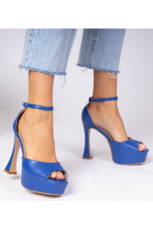 Blauwe sandalen op hoge hakken Tesli Blauwe sandalen op hoge hakken Tesli