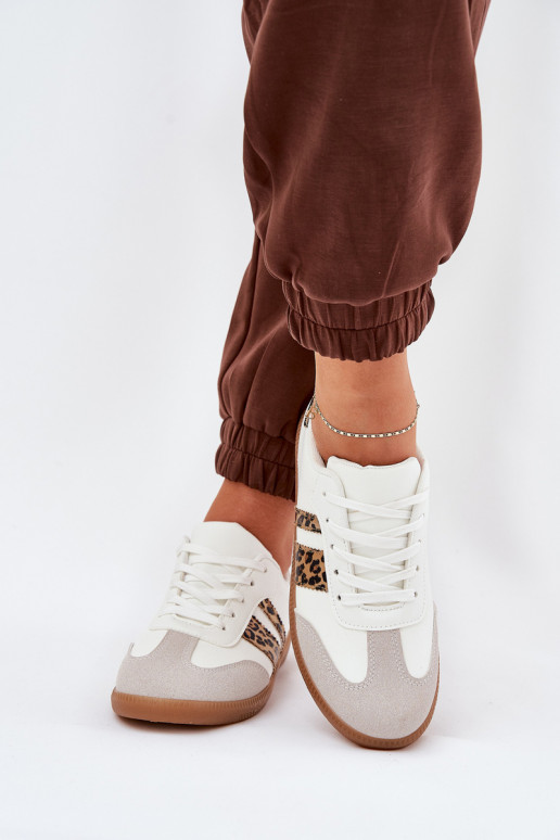 Laag Sneakers model schoenen Dames van ecoleer met luipaardbontpatronen Initte kleur Nonalorin Laag Sneakers model schoenen Dames van ecoleer met luipaardbontpatronen Initte kleur Nonalorin