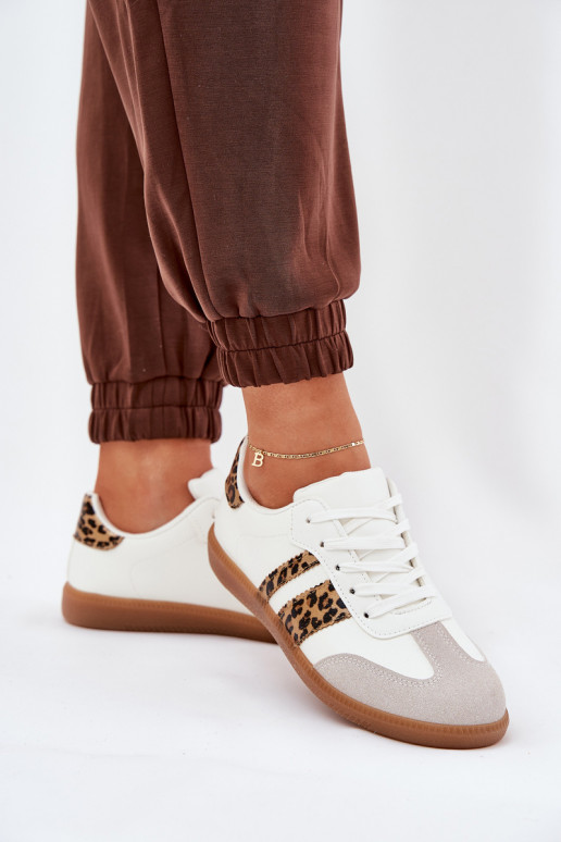 Laag Sneakers model schoenen Dames van ecoleer met luipaardbontpatronen Initte kleur Nonalorin Laag Sneakers model schoenen Dames van ecoleer met luipaardbontpatronen Initte kleur Nonalorin