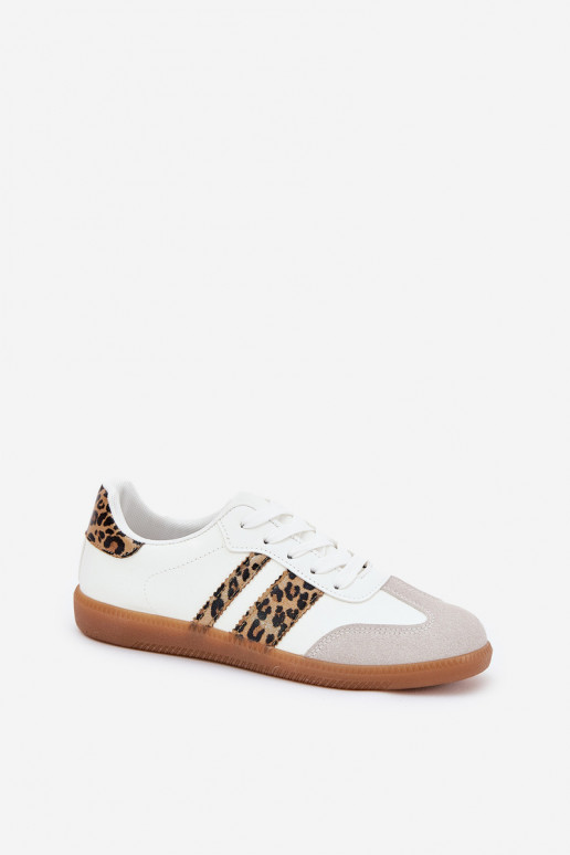 Laag Sneakers model schoenen Dames van ecoleer met luipaardbontpatronen Initte kleur Nonalorin Laag Sneakers model schoenen Dames van ecoleer met luipaardbontpatronen Initte kleur Nonalorin