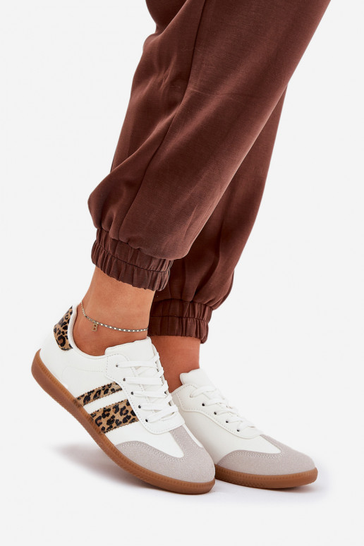 Laag Sneakers model schoenen Dames van ecoleer met luipaardbontpatronen Initte kleur Nonalorin Laag Sneakers model schoenen Dames van ecoleer met luipaardbontpatronen Initte kleur Nonalorin