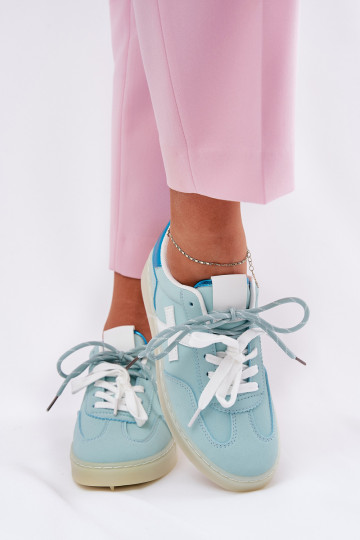 Lage sportieve schoenen dames met luipaardprint in mint-roze kleur Zelevelis 2