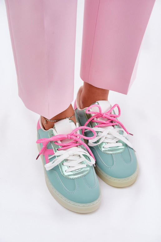 Laag sportschoenen Dames met luipaardbontpatronen munt -roze Zelevelis Laag sportschoenen Dames met luipaardbontpatronen munt -roze Zelevelis