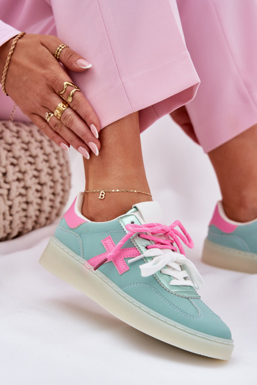 Laag sportschoenen Dames met luipaardbontpatronen munt -roze Zelevelis Laag sportschoenen Dames met luipaardbontpatronen munt -roze Zelevelis