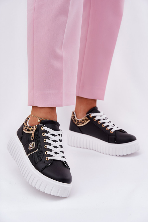 sportschoenen Dames met platform van ecoleer met luipaardbontpatronen zInart Velionna