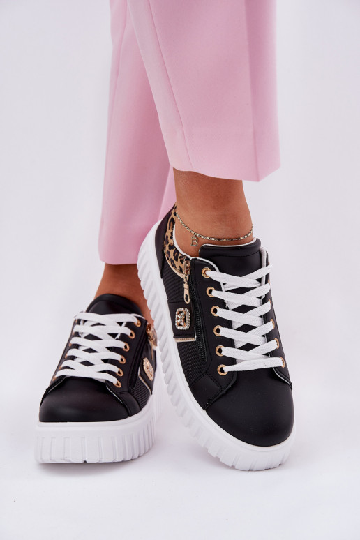 sportschoenen Dames met platform van ecoleer met luipaardbontpatronen zInart Velionna