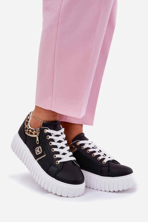 sportschoenen Dames met platform van ecoleer met luipaardbontpatronen zInart Velionna