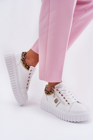 sportschoenen Dames met platform van ecoleer met luipaardbontpatronen Initte kleur Velionna 2