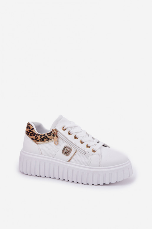 sportschoenen Dames met platform van ecoleer met luipaardbontpatronen Initte kleur Velionna sportschoenen Dames met platform van ecoleer met luipaardbontpatronen Initte kleur Velionna