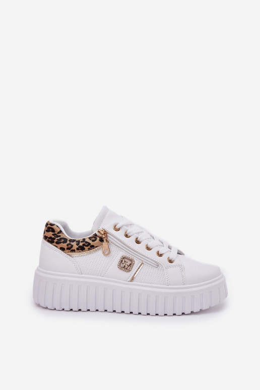 sportschoenen Dames met platform van ecoleer met luipaardbontpatronen Initte kleur Velionna sportschoenen Dames met platform van ecoleer met luipaardbontpatronen Initte kleur Velionna