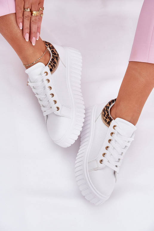 sportschoenen Dames met platform van ecoleer met luipaardbontpatronen Initte kleur Velionna sportschoenen Dames met platform van ecoleer met luipaardbontpatronen Initte kleur Velionna