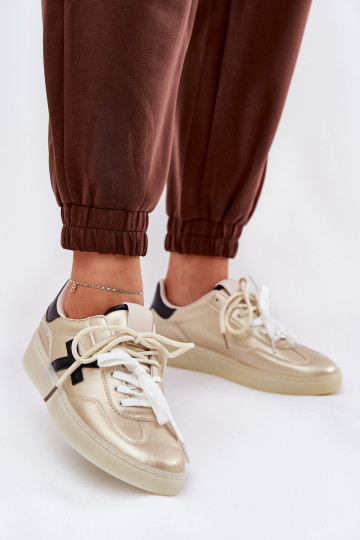 Laag sportschoenen Dames gouden kleur Zelevelis