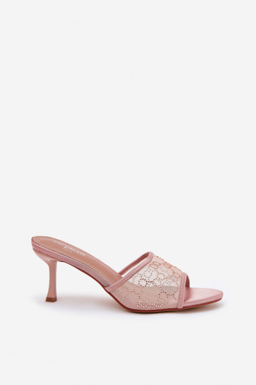 Versierd Slippers met dunne hakken Szampańskie Ennoriel Versierd Slippers met dunne hakken Szampańskie Ennoriel