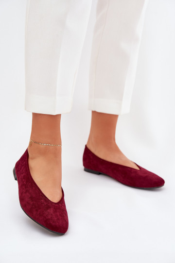 Het klassieke model Ballerinas Z van eco-suèdeu bordeaux Osallin
