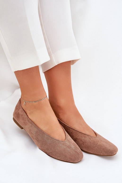 Het klassieke model Ballerinas Z van eco-suèdeu kaki kleuren Osallin Het klassieke model Ballerinas Z van eco-suèdeu kaki kleuren Osallin
