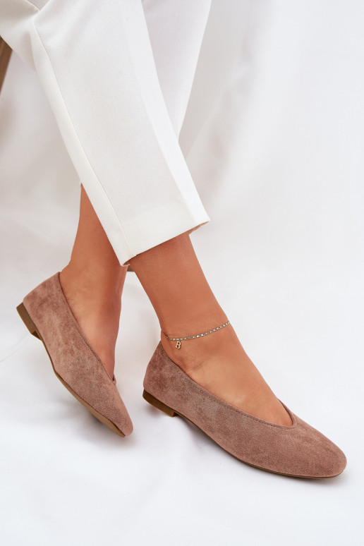 Het klassieke model Ballerinas Z van eco-suèdeu kaki kleuren Osallin Het klassieke model Ballerinas Z van eco-suèdeu kaki kleuren Osallin