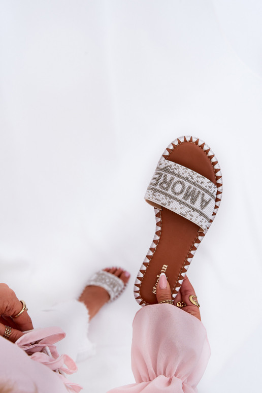 Damespantoffels met brede hakken Met Decoratie Initte kleur Dorfedi Damespantoffels met brede hakken Met Decoratie Initte kleur Dorfedi