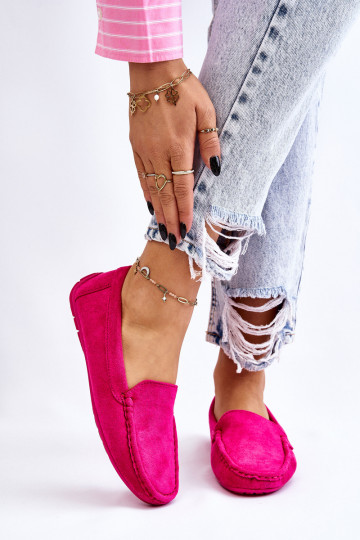 Suede mokassins Dames roze kleur Morreno 2